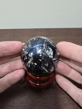 Covellite Metalic Dark Blue  Crystal Sphere #E 50 mm